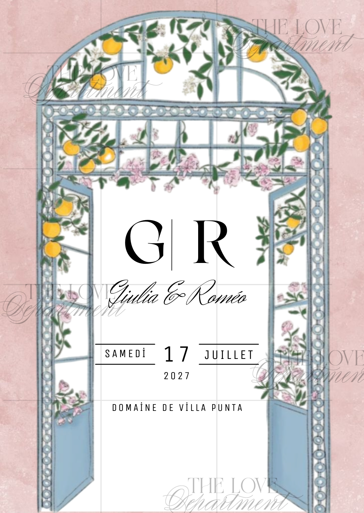 Carton principal faire-part dolce vita – papeterie mariage digitale Canva
