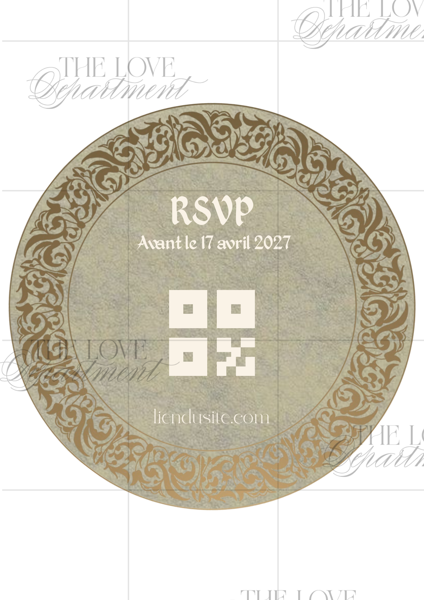Carte RSVP faire-part Sauge et Lumière – papeterie mariage nature