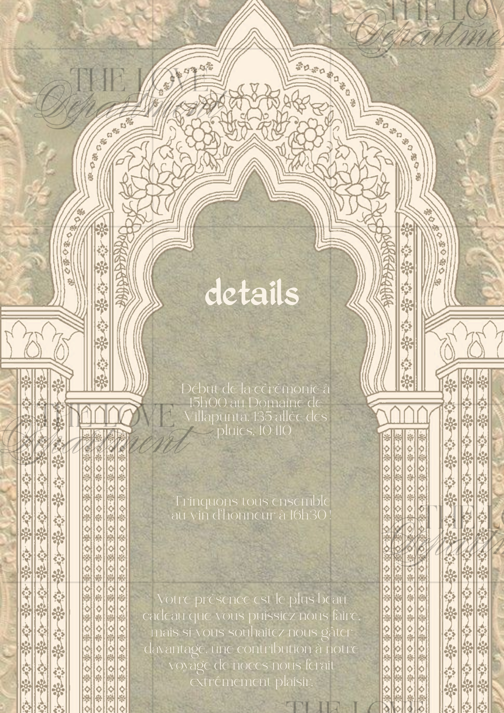 Carte informations pratiques faire-part mariage sauge – mariage champêtre