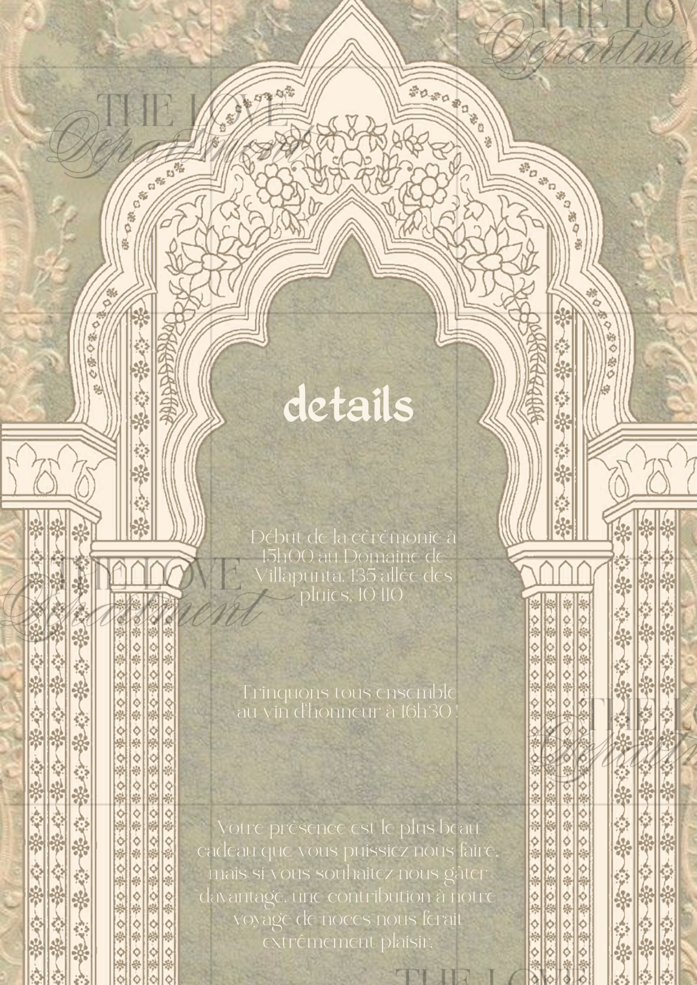 Carte informations pratiques faire-part mariage sauge – mariage champêtre