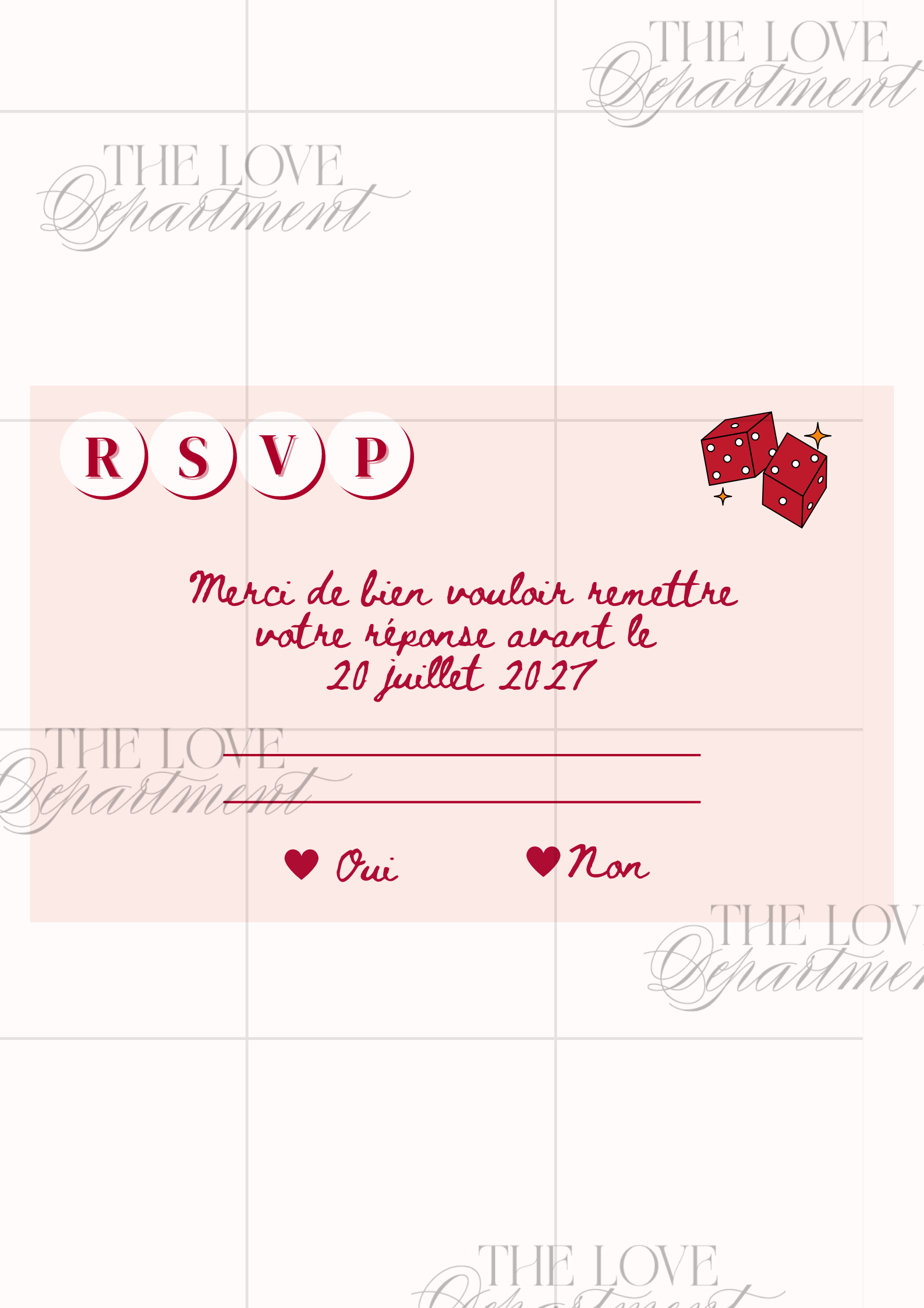 Carte RSVP faire-part Lucky in Love – papeterie mariage original