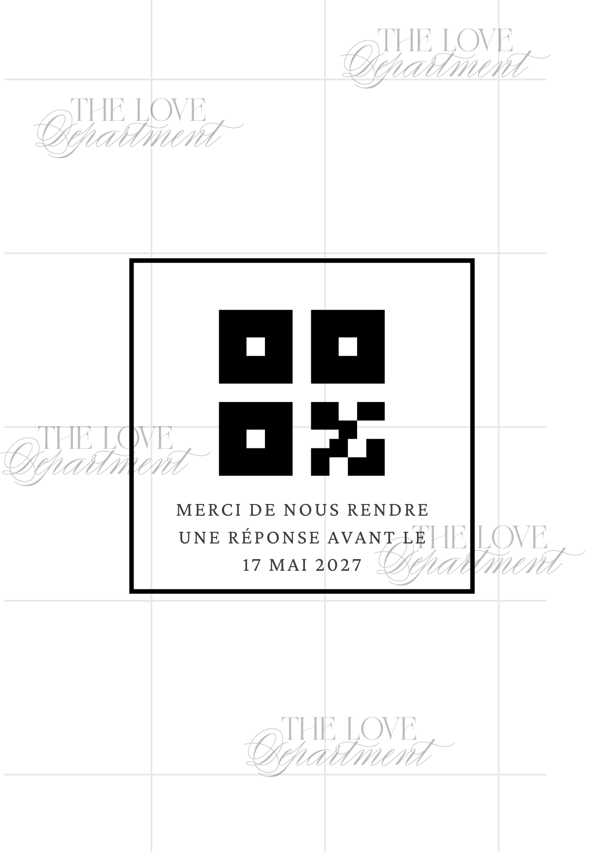Carte RSVP faire-part élégance intemporelle – papeterie mariage