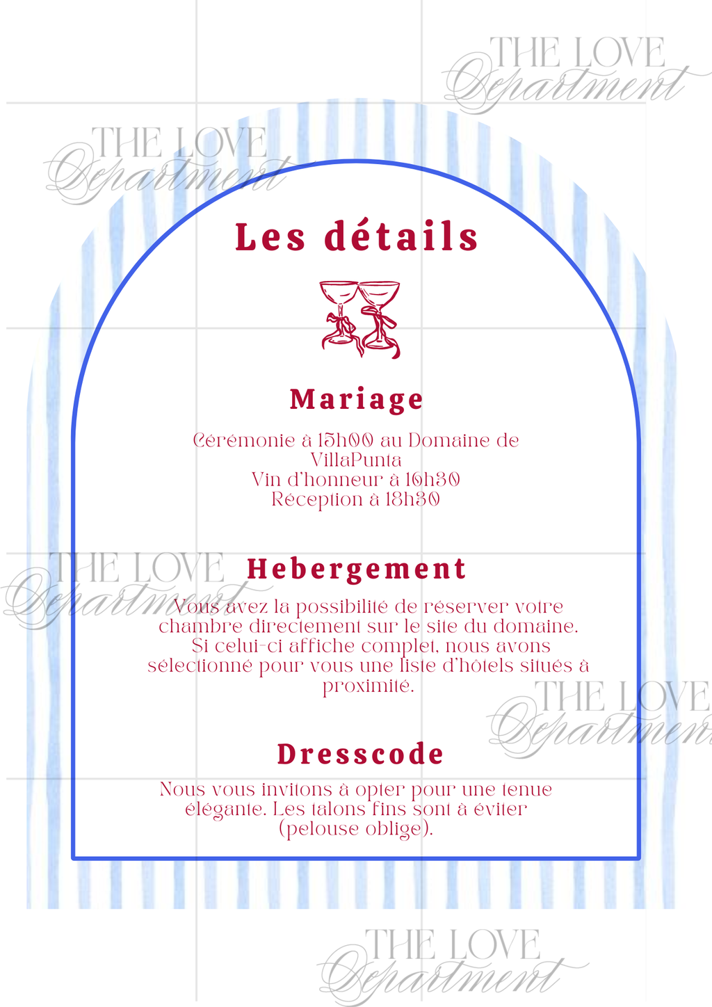 Carte informations pratiques faire-part mariage festif – kit complet