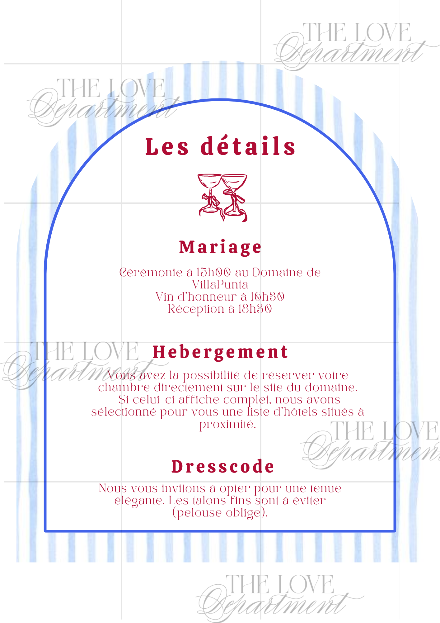 Carte informations pratiques faire-part mariage festif – kit complet