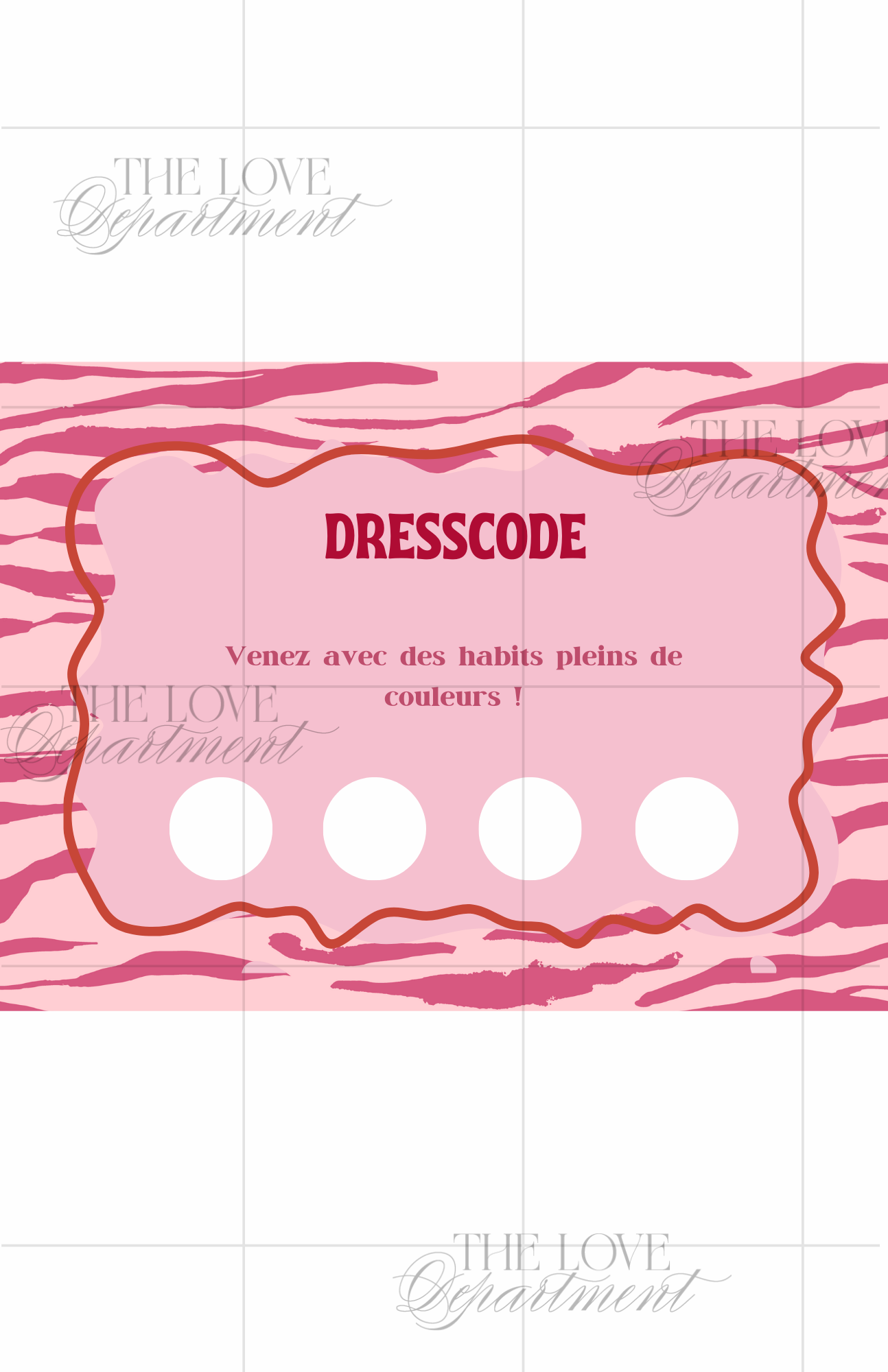 Carte dresscode faire-part Wild & Pink – mariage festif et coloré