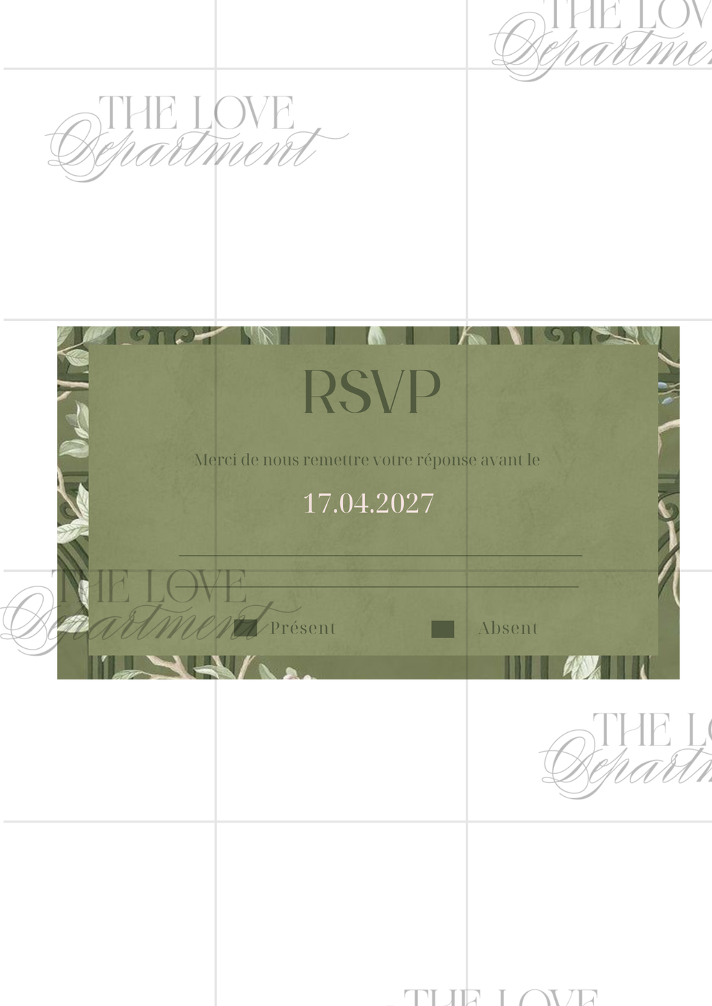 Carte RSVP faire-part mariage champêtre fleuri – papeterie digitale