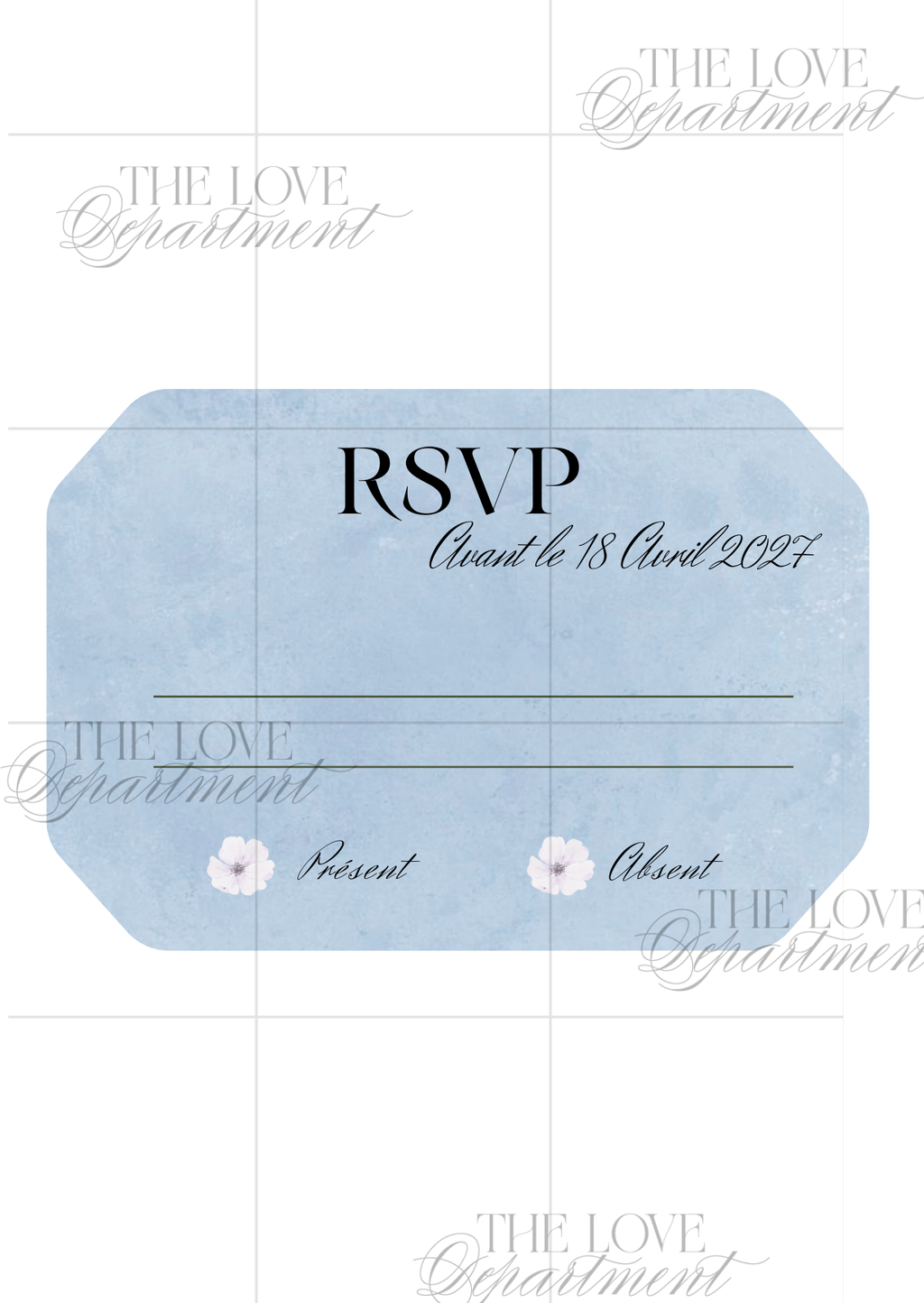 Carte RSVP faire-part mariage dolce vita – modèle Canva à personnaliser
