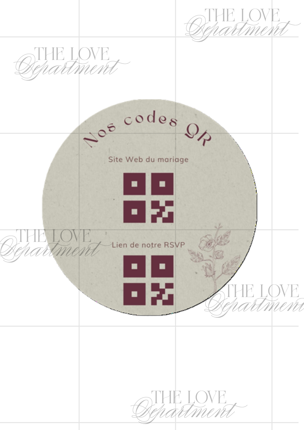 Carte informations pratiques faire-part mariage fleuri – kit complet