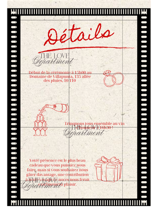 carte informations pratiques faire-part mariage Notre Histoire – kit complet