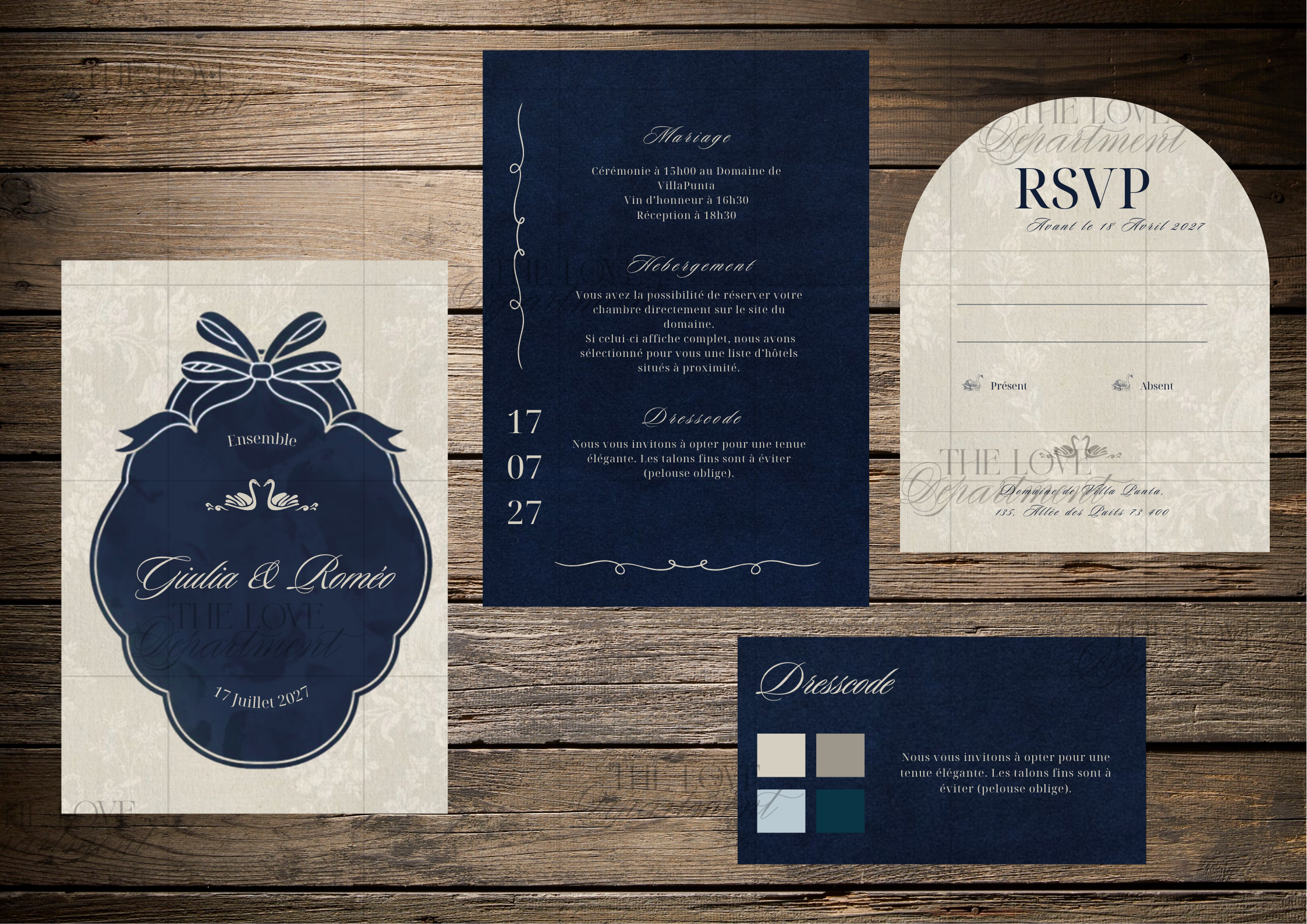 Faire-part mariage romantique et élégant – kit complet papeterie digitale