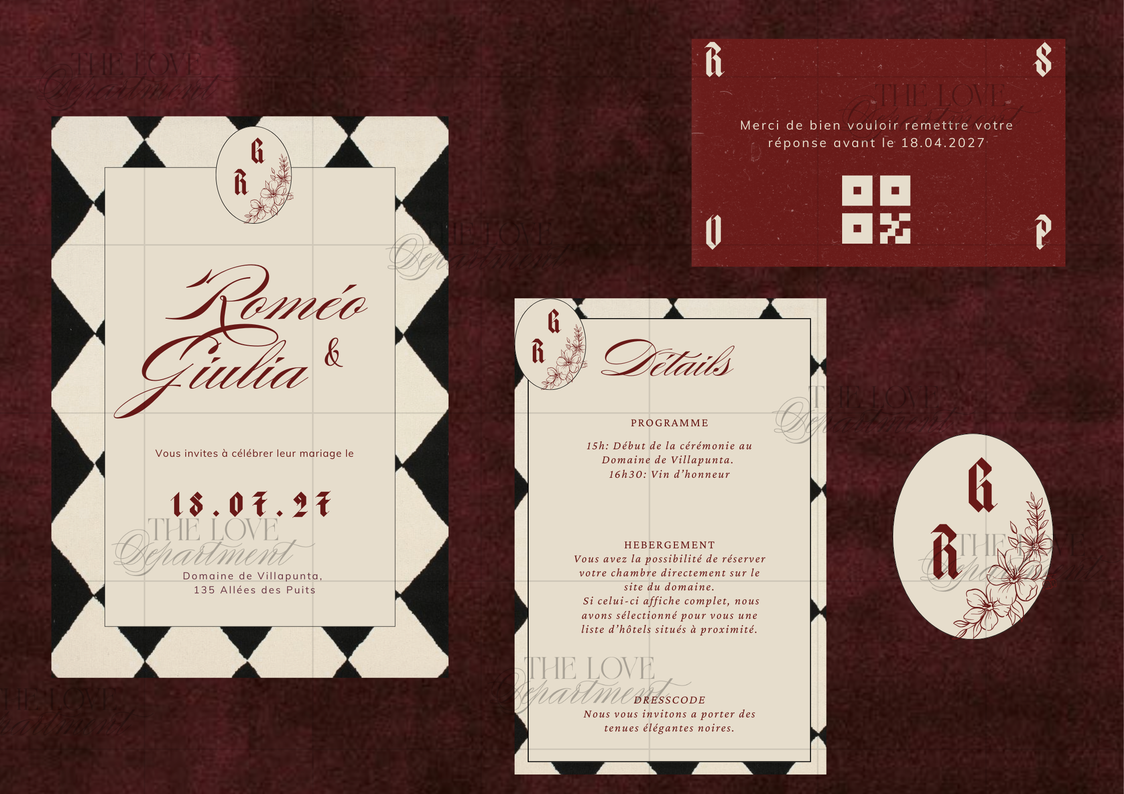 Faire-part mariage Attitude Rebelle – kit complet papeterie digitale rock et original
