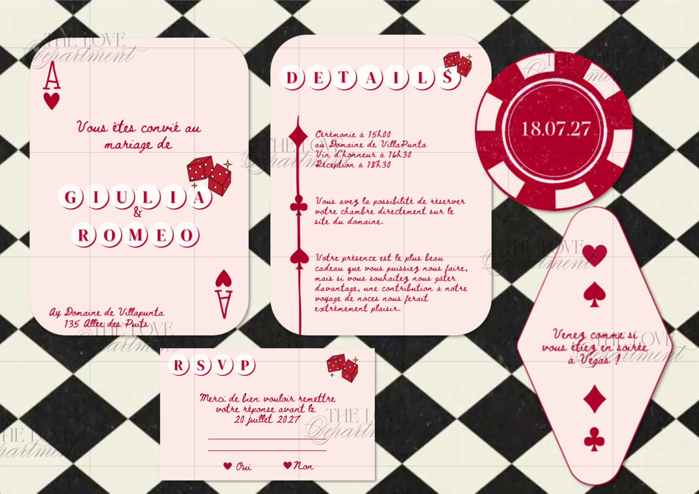 Faire-part mariage Lucky in Love – kit complet papeterie digitale porte-bonheur